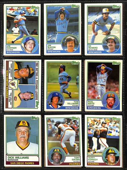  1983 Topps & Traded Set Cards & 1989 Upper Deck Baseball - Complete or Near Complete Sets - w. 1989 UD Ken Griffey Rookie